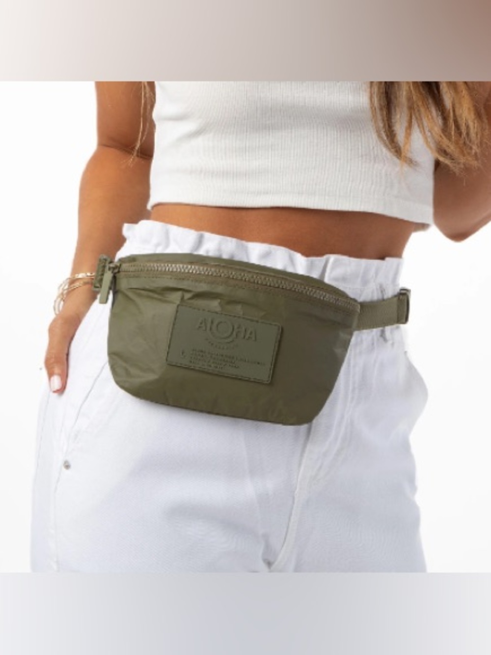 Aloha Collection Olive Monochrome Hip Pack Belt Bag Tyvek Travel NWOT